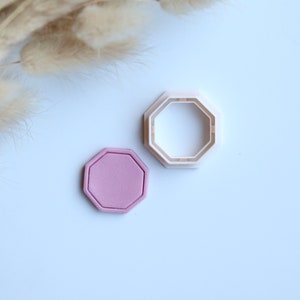 Octagon Border Clay Cutter (Embossed Cutter) | Bordered Imprint Polymer Clay Cutter | Unique Clay Cutter | Polymer Clay Earring Cutter