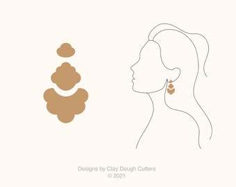 Fall Clay Cutter Dangle Drop (3 Piece Set) | Arch Shape Cutter | Scalloped Clay Cutter | Wavy Clay Earring Cutter