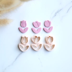 Tulip Flower Clay Cutter Collection (4 Piece) | Spring Daisy Clay Cutter | Peony Clay Cutter | Lily Cutter | Polymer Clay Cutter