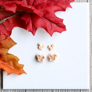 Mini lerutformar till ekorre (örhängen) | Höstformad utformad polymerlera | Höstformad lerutformad | Höstformad utformad örhängen | Halloweenformad lerutformad