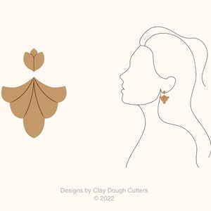 Fall Clay Cutter Dangle Drop (2 Piece Set) | Arch Shape Cutter | Scalloped Clay Cutter | Wavy Clay Earring Cutter