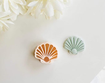 Sea Shell Clay Cutter (Embossing) | Clam Shell Cutter | Summer Clay Cutter | Spring Clay Earring Cutter | Polymer Clay Tool | Stud Cutter