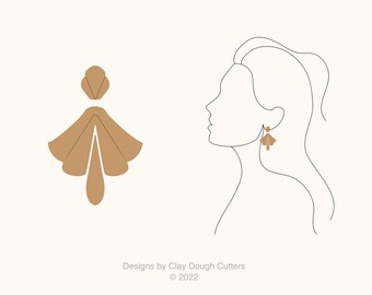 Fall Clay Cutter Dangle Drop (3 Piece Embossed Set) | Scalloped Clay Cutter | Wavy Clay Earring Cutter