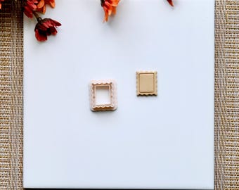 Stamp Shape Clay Cutter | Elegant Rectangle Shape Cutter | Scalloped Clay Cutter | Wavy Clay Earring Cutter | Organic Cutter