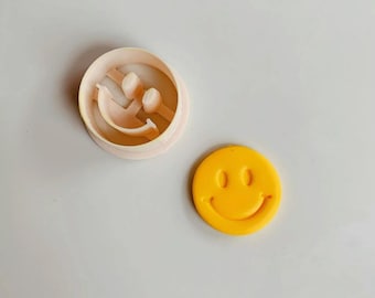 Smiley Polymer Clay Ausstecher | Glückliches Gesicht Clay Cutter | Smiley Clay Ausstecher (Prägung) | Polymer Clay Ohrringschneider