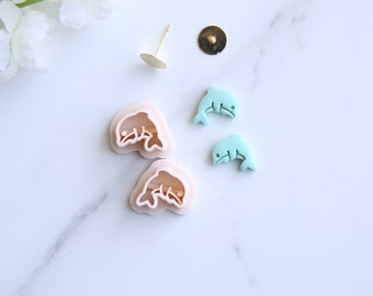 Dolphin Mini Clay Cutter (Stud Size) | Ocean Sea Cutter | Summer Clay Cutter | Beach Clay Earring Cutter | Embossing Polymer Clay Tool