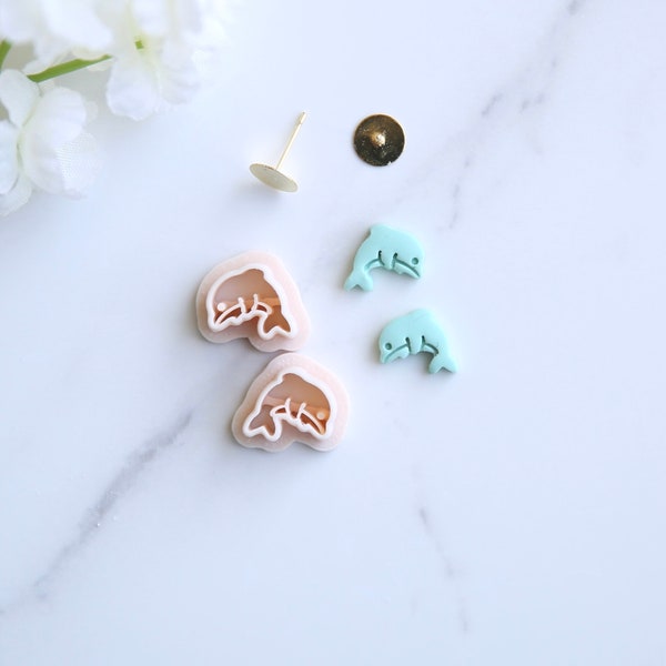 Dolphin Mini Clay Cutter (Stud Size) | Ocean Sea Cutter | Summer Clay Cutter | Beach Clay Earring Cutter | Embossing Polymer Clay Tool