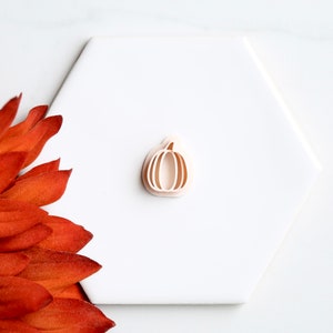 Tall Pumpkin Polymer Clay Earring Cutter (Embossing) | Halloween Clay Cutter | Fall (Autumn) Earring Cutters