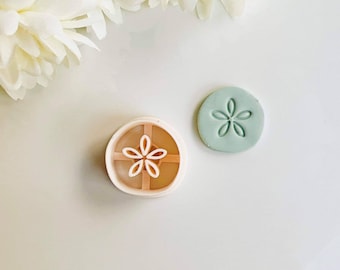 Sand Dollar Clay Cutter (Embossing) | Sea Shell Cutter | Summer Clay Cutter | Beach Clay Earring Cutter | Embossing Polymer Clay Tool