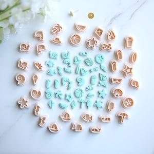 Summer Mini Stud Cutter Collection (36 Pieces) | Ocean Sea Beach Cutter | Stud Cutters | Polymer Clay Earring Cutter | Embossing Clay Tool