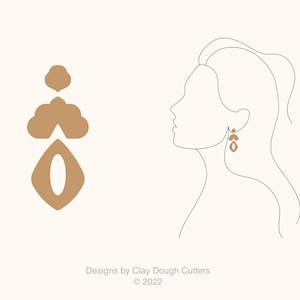 Fall Clay Cutter Dangle Drop (3 Piece Set) | Arch Shape Cutter | Scalloped Clay Cutter | Wavy Clay Earring Cutter
