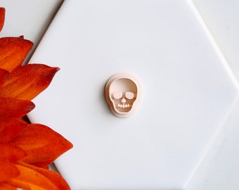 Skull Head Polymer Clay Earring Cutter (Embossing) | Halloween Clay Cutter | Fall (Autumn) Earring Cutters