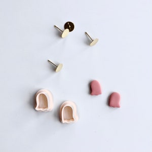 Ghost Mini Clay Cutter (2 Piece Set Stud Size) | Fall Clay Cutter | Embossed Clay Cutter | Halloween Clay Cutter | Autumn Earring Cutters