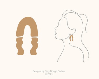 Fall Clay Cutter Dangle Drop (3 Piece Set) | Arch Shape Cutter | Scalloped Clay Cutter | Wavy Clay Earring Cutter