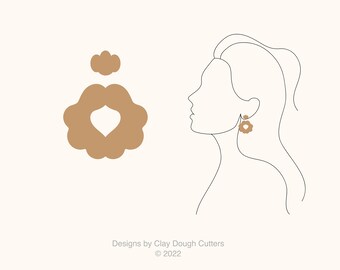 Fall Clay Cutter Dangle Drop (2 Piece Set) | Arch Shape Cutter | Scalloped Clay Cutter | Wavy Clay Earring Cutter