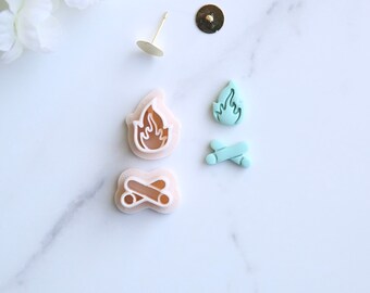 Bonfire Mini Clay Cutter (Stud Size) | Summer Clay Cutter | Beach Clay Earring Cutter | Embossing Polymer Clay Tool