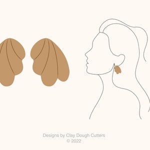 Fall Clay Cutter Dangle Drop (2 Piece Set) | Arch Shape Cutter | Scalloped Clay Cutter | Wavy Clay Earring Cutter