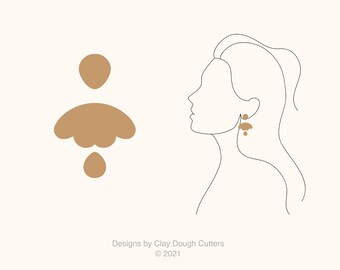 Fall Clay Cutter Dangle Drop (3 Piece Set) | Arch Shape Cutter | Scalloped Clay Cutter |   Pendant Dangle Cutter