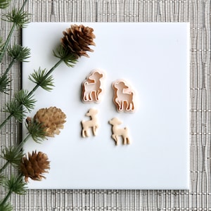 Reindeer Clay Cutter (2 Piece Set) | Christmas Polymer Clay Cutter | Seasonal Holiday Clay Cutter | Winter Stud Cutters | Embossing Cutter