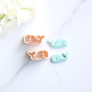 Whale Clay Cutter (2 Piece) | Fish Clay Cutter (Embossing) | Summer Spring Clay Earring Cutter | Polymer Clay Tool | Stud Cutter