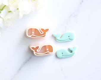 Whale Clay Cutter (2 Piece) | Fish Clay Cutter (Embossing) | Summer Spring Clay Earring Cutter | Polymer Clay Tool | Stud Cutter