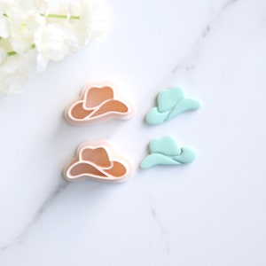Cowboy Hat Clay Cutter (2 Piece) | Cowgirl Hat Cutter (Embossing) | Summer Clay Cutter | Spring Clay Earring Cutter | Stud Cutter