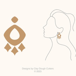 Fall Clay Cutter Dangle Drop (3 Piece Set) | Arch Shape Cutter | Scalloped Clay Cutter | Wavy Clay Earring Cutter