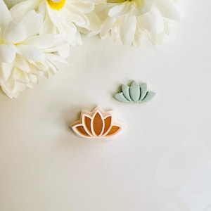 Lotus Flower Clay Cutter (Embossing) | Blooming Flower Cutter | Summer Clay Cutter | Spring Earring Cutter | Polymer Clay Tool | Stud Cutter