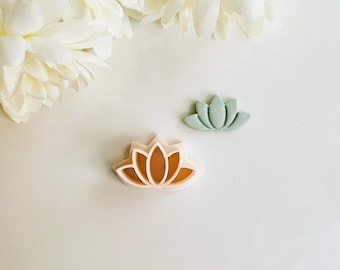 Lotus Flower Clay Cutter (Embossing) | Blooming Flower Cutter | Summer Clay Cutter | Spring Earring Cutter | Polymer Clay Tool | Stud Cutter