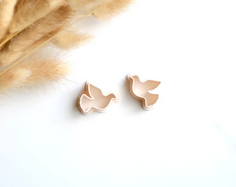 Cortadores de aretes de arcilla polimérica Dove del Día de San Valentín (juego de 2 piezas) / Pendiente de San Valentín / Forma de cortador de San Valentín