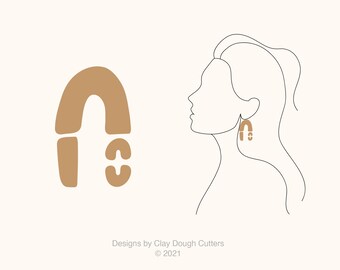 Goutte d'emporte-pièces en argile bio (ensemble de 3 pièces) | Fraise en forme d'arc | Emporte-pièce festonné | Coupe-boucles d'oreilles en argile ondulée