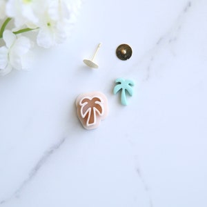 Palm Tree Mini Clay Cutter (Stud Size) | Summer Clay Cutter | Beach Clay Earring Cutter | Embossing Polymer Clay Tool