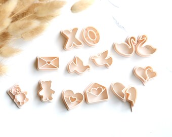 Valentine's Day Double Heart Polymer Clay Earring Cutters B Valentine's  Earring Valentines Cutter Shape 