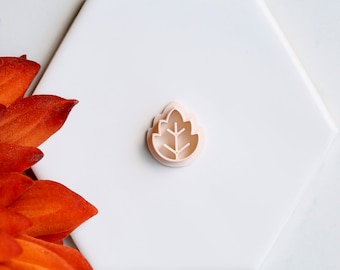 Fall Leaf Polymer Clay Earring Cutter (Embossing) | Halloween Clay Cutter | Fall (Autumn) Earring Cutters