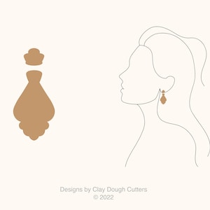 Fall Clay Cutter Dangle Drop (2 Piece Set) | Arch Shape Cutter | Scalloped Clay Cutter | Wavy Clay Earring Cutter