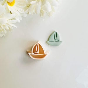 Sailboat Clay Cutter (Embossing) | Boat Clay Cutter | Summer Clay Cutter | Spring Clay Earring Cutter | Polymer Clay Tool | Stud Cutter