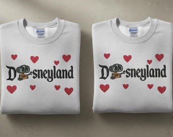 Sudadera de pareja de Disneyland, sudadera inspirada en Disney World, sudadera de pareja de Disney, sudadera de Walle y Eve