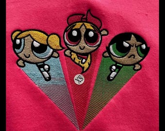 Powerpuff Girls Embroidered Sweatshirt, Matching Friends Crewneck