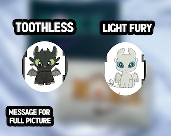 Sudadera bordada de Desdentado y Furia Luminosa, sudadera bordada de Cómo entrenar a tu dragón, sudadera para parejas, regalo de aniversario