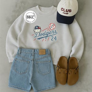 Kitty Dodgers Crewneck Sweatshirt | baseball