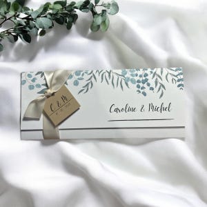 Faire part mariage nature, avec feuillage, dolce vita, chic design eucalyptus nature