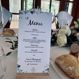 menu mariage eucalyptus