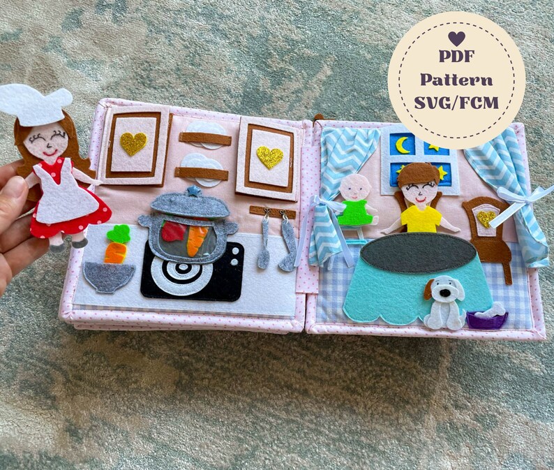 Dollhouse Quiet Book Pattern Busy Book Sewing Ideas for Girl Etsy