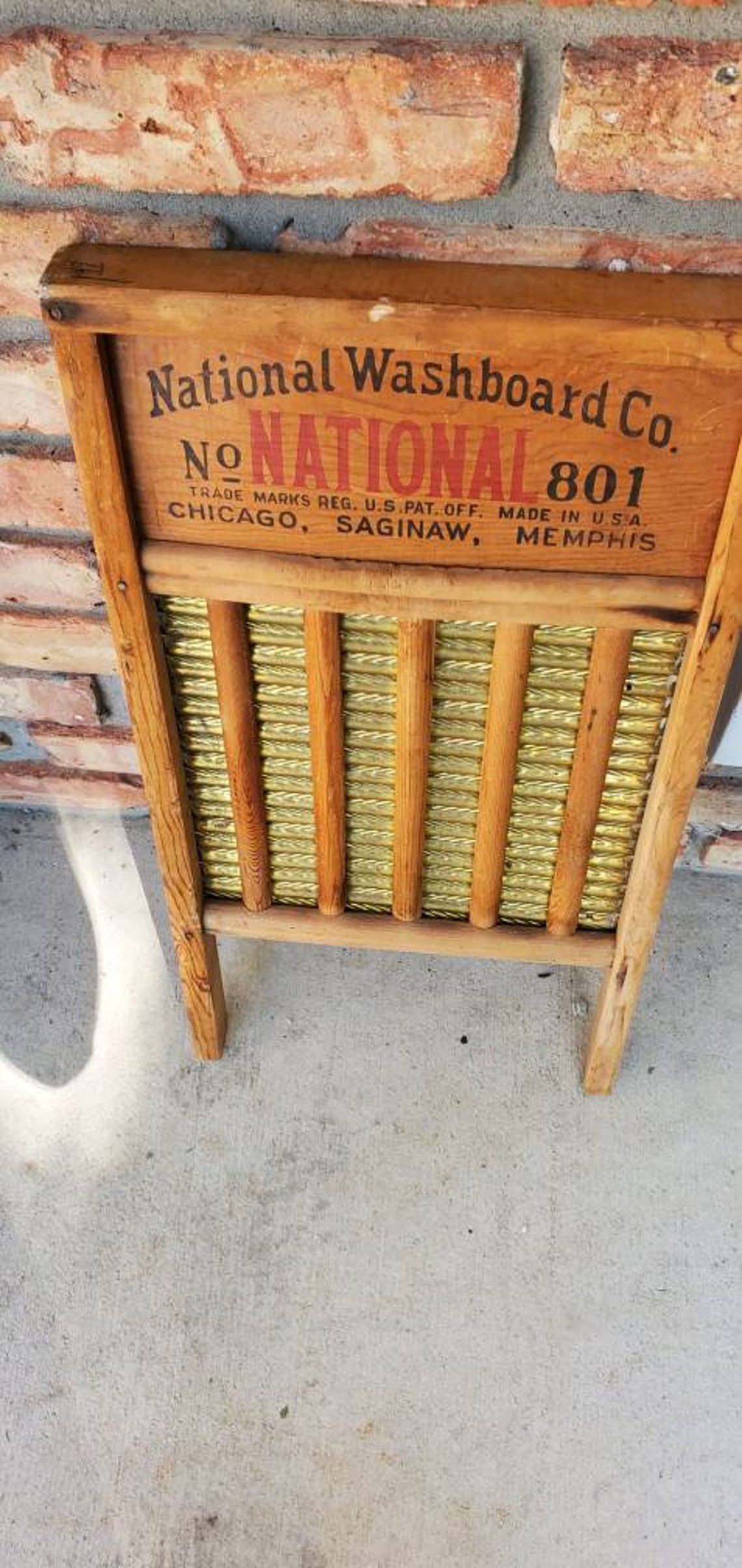 Antique National Washboard Co. 801Patented Original Etsy
