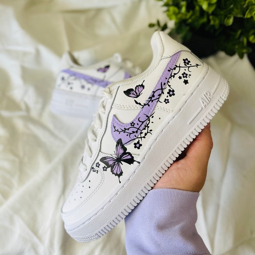 Custom Nike Air Force 1 Low light Purple With Dark Purple - Etsy