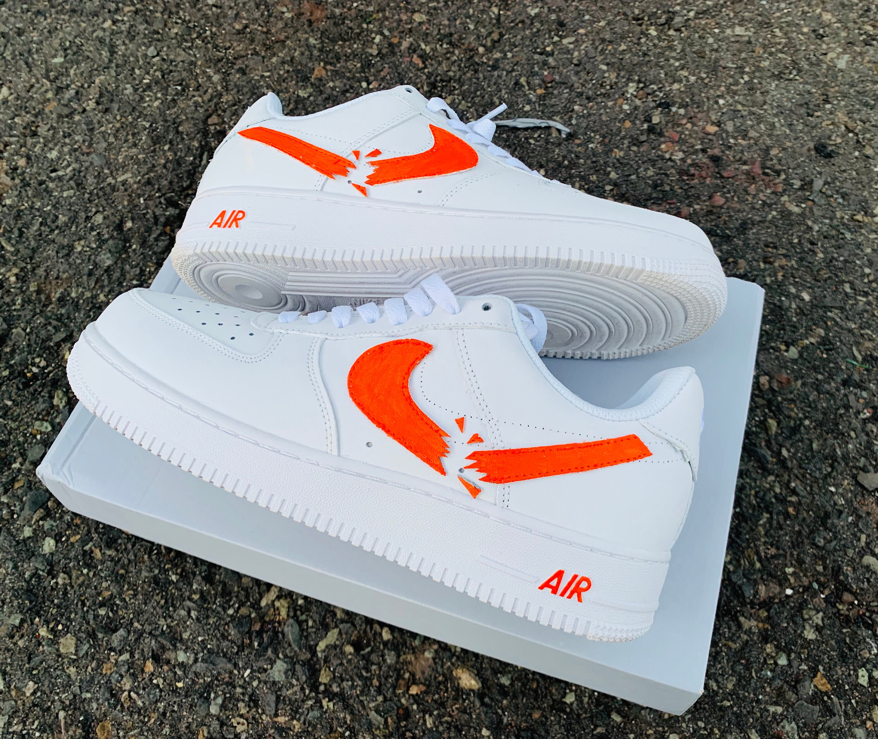 Orange Broken Swoosh Air Force 1 - Etsy