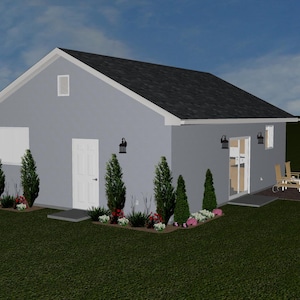 744 Square Foot House Plans - Perfect ADU - CAD INCLUDED
