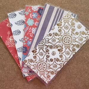 Enveloppes pour billets plastifiées, enveloppes budgétaires, enveloppes de rangement, lot de 5 enveloppes pour billets, papier cartonné, enveloppes de scrapbooking pour la budgétisation