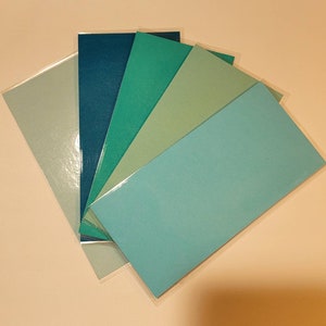 Enveloppes pour billets plastifiées, enveloppes budgétaires, enveloppes de rangement, lot de 5 enveloppes pour billets, papier cartonné, enveloppes de scrapbooking pour la budgétisation