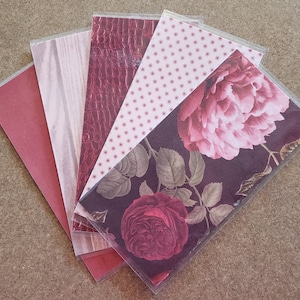 Enveloppes pour billets plastifiées, enveloppes budgétaires, enveloppes de rangement, lot de 5 enveloppes pour billets, papier cartonné, enveloppes de scrapbooking pour la budgétisation